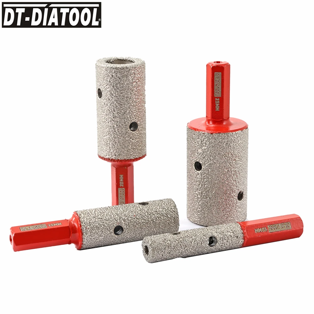 DT-Diatool 1pc 10/15/20/25mm Diamond Millinging Bit Hex Shank Enlarging Grinding Trimming for Ceramic Porcelain Marble Granite