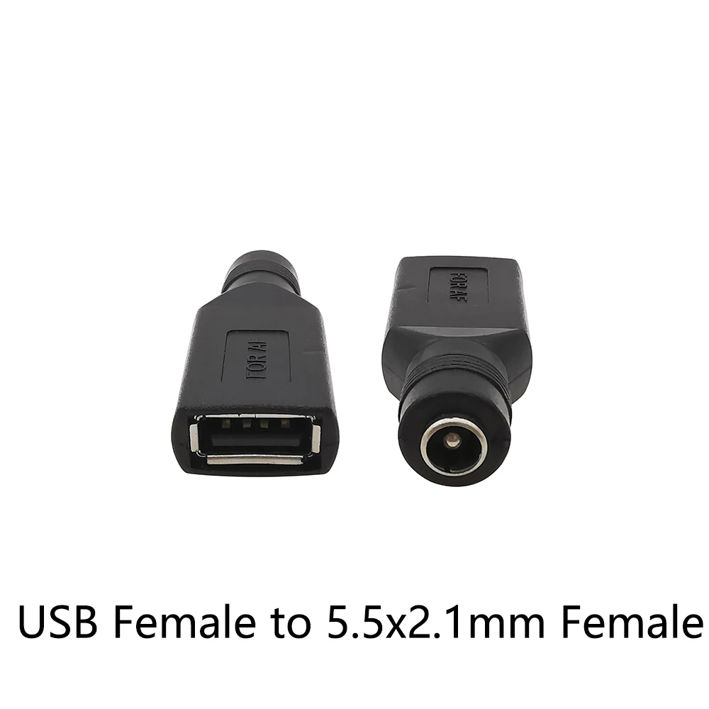 

1/2/5 шт. 5,5*2,1 мм гнездовой разъем для USB 2,0 типа A штекерный разъем постоянного тока 5 В адаптер питания для ноутбука