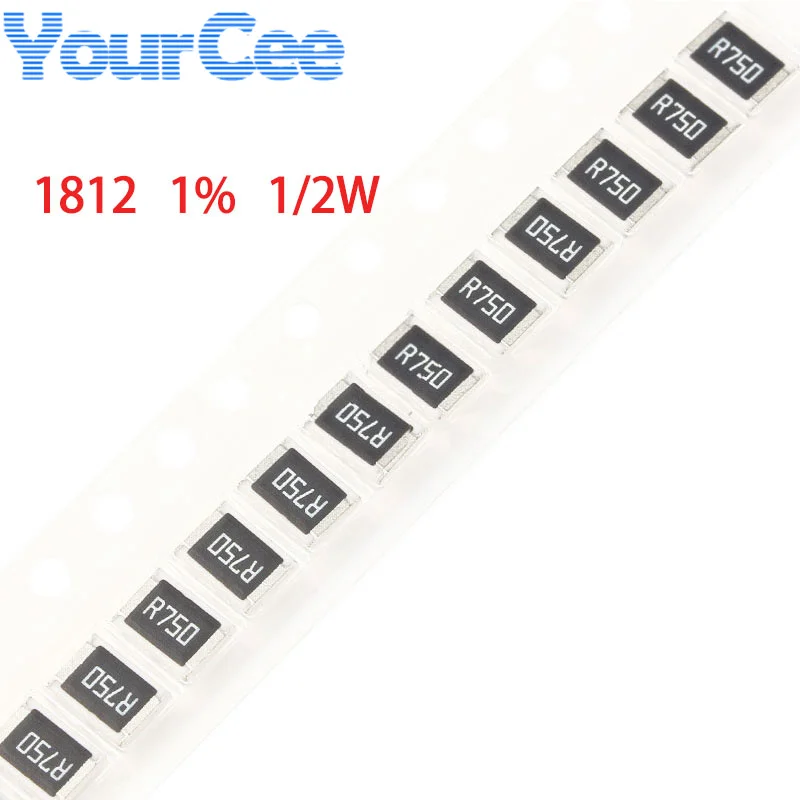 

50 шт. 1812 SMD резистор 1% 1/2 Вт 0,01 0,02 0,033 0,047 0,068 0,1 0,15 0,2 0,22 0,3 0,33 0,39 0,47 0,5 0,68 0,75 0,82 Ом