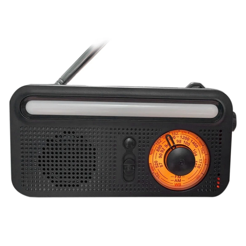 

Emergency Radio Solar AM/FM Weather Radio 2000Mah Portable Power Bank With Hand Crank Battery Operated Flashlight
