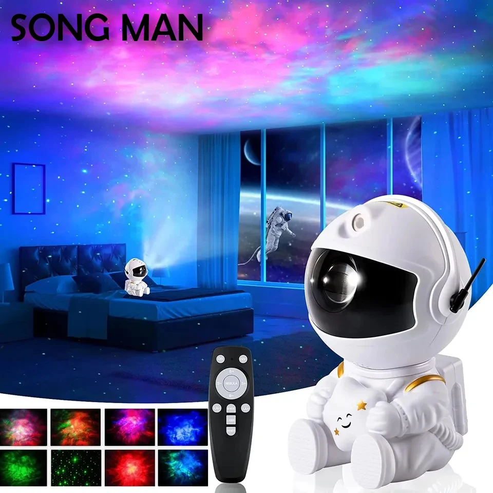 

2023NEW Astronaut Galaxy Projector Night Light LED Lamp Starry Sky Stars for Bedroom Room Decor Decorative Nightlights Song Man