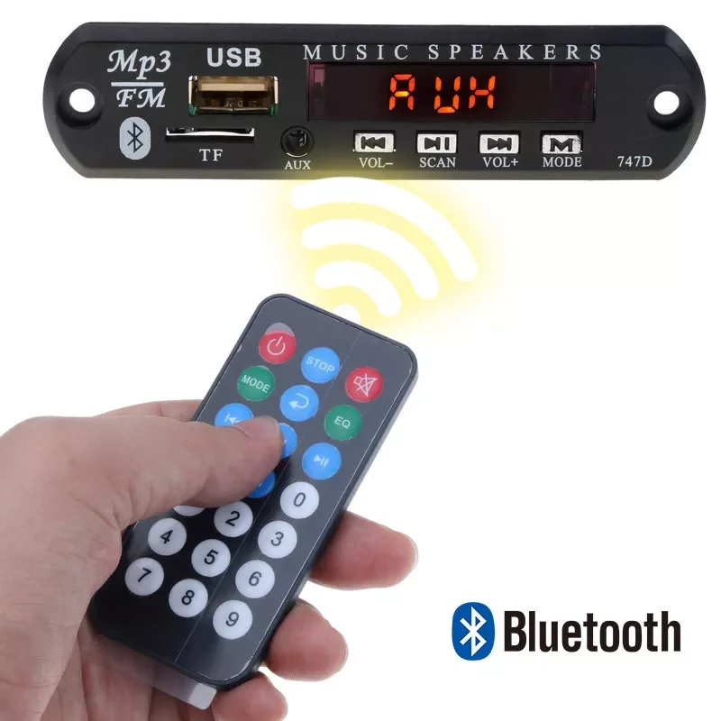 

5V To 12V Bluetooth MP3 WMA Decoder Board Wireless MP3 Player Car Audio USB TF FM Radio Module For Car Speaker