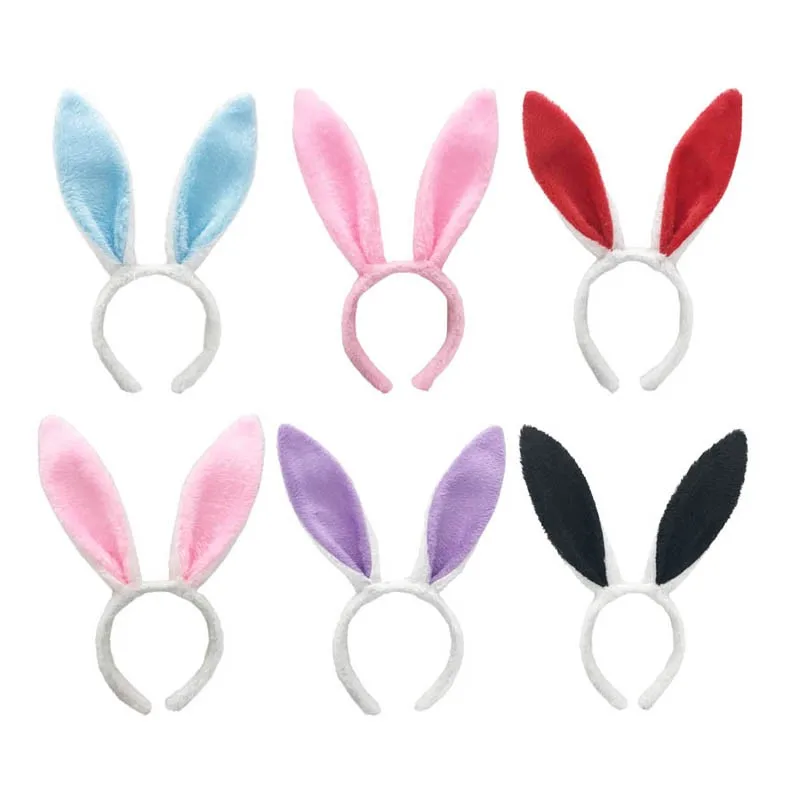 

Cute Easter Adult Kids Cute Rabbit Ear Headband Prop Plush Hairband Dress Costume Bunny Ear Hairband Party Decorations For Home