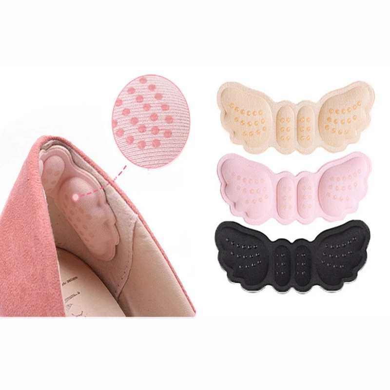 Butterfly High Heel Stickers Adjust Size Adhesive Heel Liner Grip Protector Pain Relief Foot Care Inserts Women Insoles for Shoe