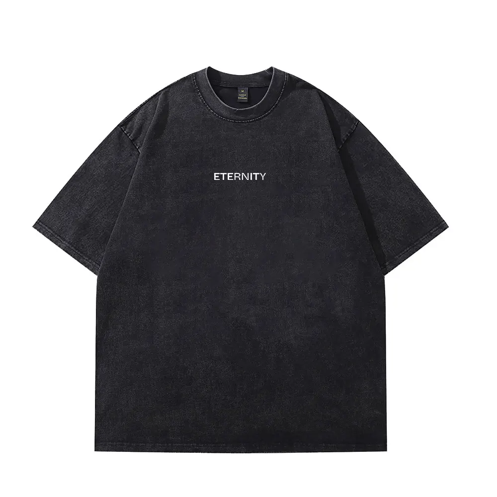 Мужская/Женская винтажная хлопковая Футболка с круглым вырезом и коротким