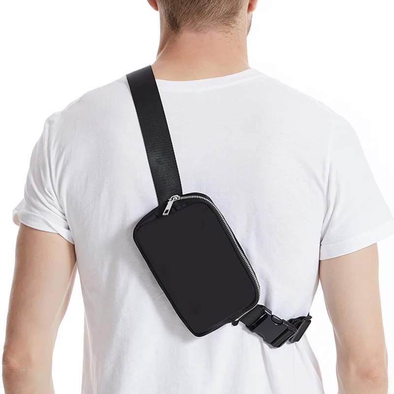 Waist Bag Messenger Bag Nylon Waterproof Chest Bag Outdoor Sports Running Cycling Travel Workout Adjustable Shoulder Strap