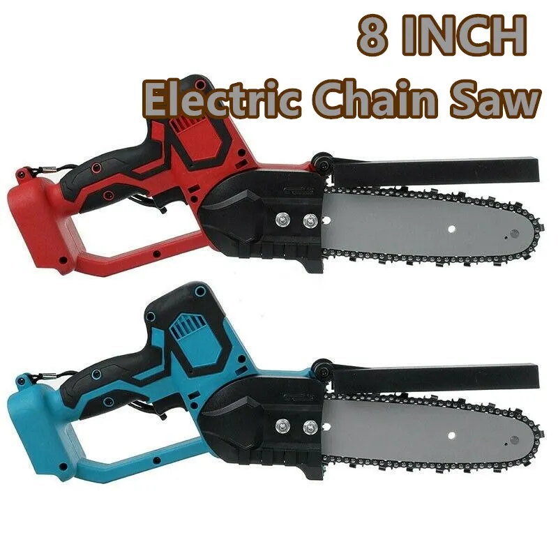1080W 8 Inch Electric Saw Chainsaw Wood Cutters Bracket Motor Chain Saw Power Tool for 18V Battery (Tool Only)