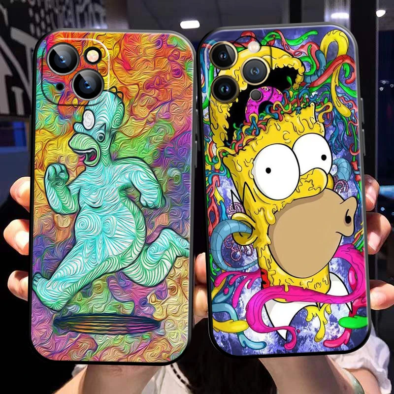 

Simm Psons Funny Homer For Apple iPhone 13 12 11 Pro Max Mini X XR XS Max 5 6 7 8 Plus Phone Case Liquid Silicon TUP Cover funda