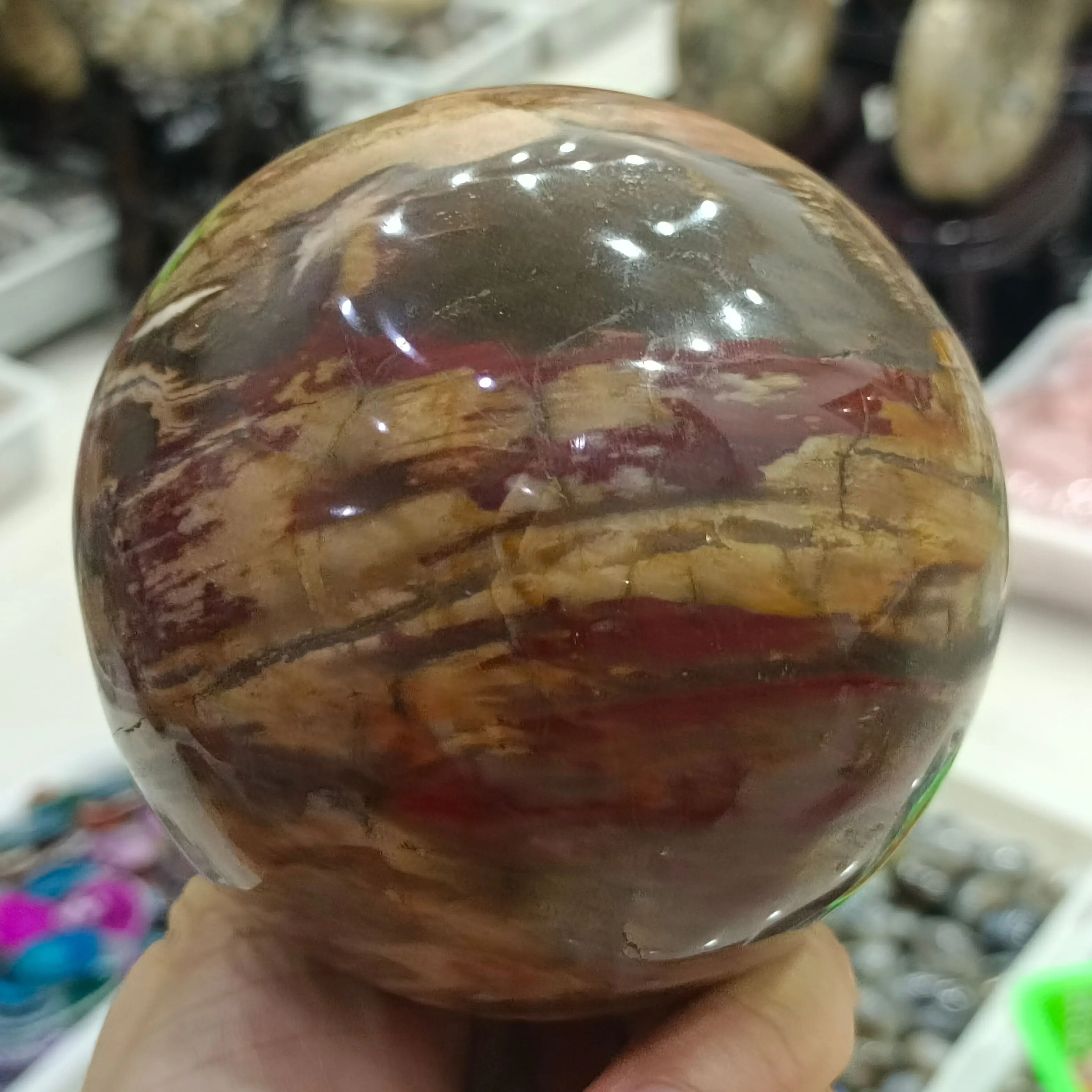 

Natural Tree Stone Ball Hand Polished Crystal Energy Healing Home Office Decoration Craft Gifts Feng Shui Ornaments