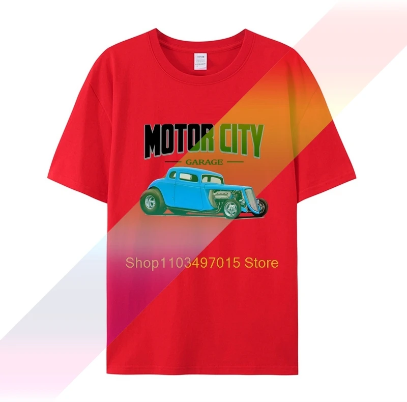 Мужская футболка motor city hot rod paul Vissoterapia samochodowa moto одежда