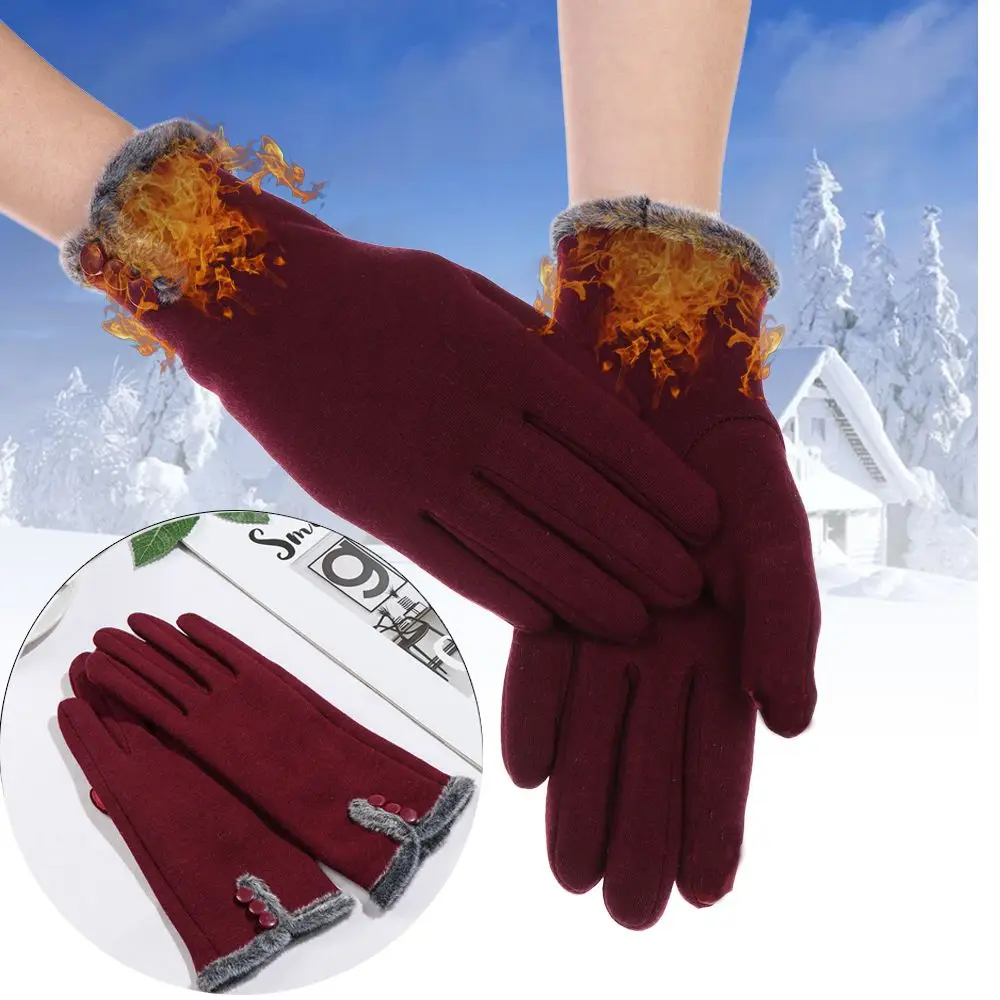 

Ветрозащитные флисовые варежки с кнопкой, перчатка для сенсорного экрана, лыжные перчатки, зимние теплые перчатки, велосипедные перчатки