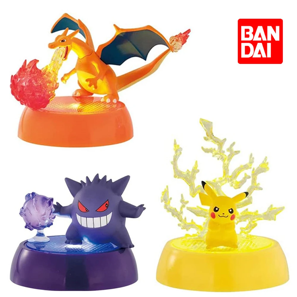 

Bandai Pokemon Pikachu Charizard Gengar Skill Special Effect Light Gashapon Collectible Model Toys Night Light Birthday Gifts