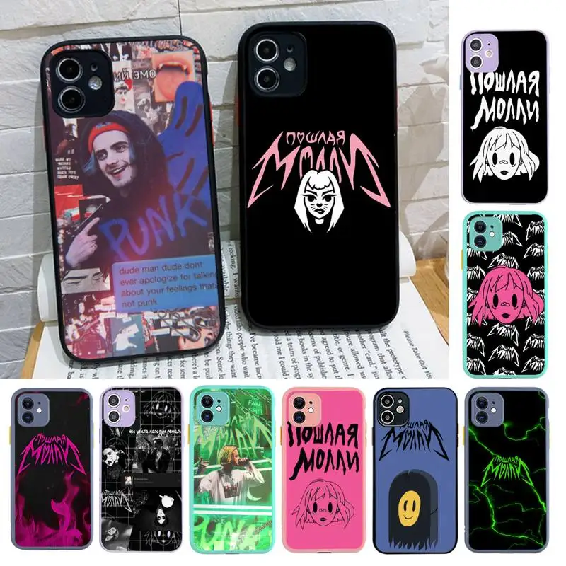 

singer Poshlaja Molli fashion Phone Case for iPhone X XR XS 7 8 Plus 11 12 13 pro MAX 13mini Translucent Matte Case