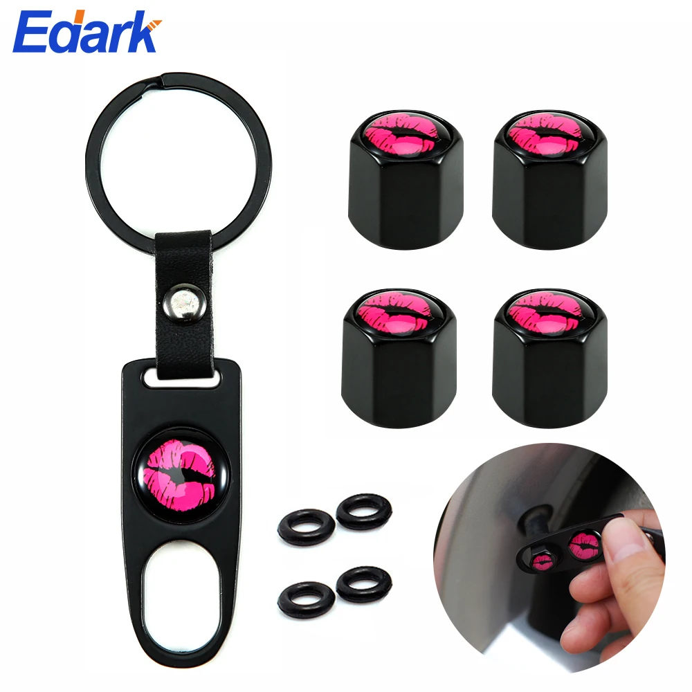 

1 Set Classic Red Lips Anti-theft Stainless Steel Car Wheel Tire Valve Stem Cap for Car, Motorcycle, SUV, Bike, Air Leakproof