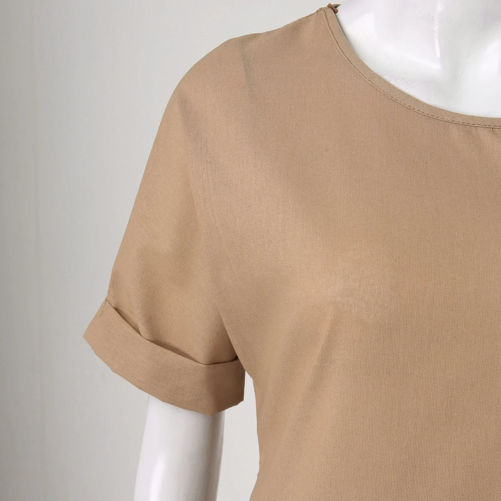 Женский Длинный Сарафан с коротким рукавом однотонное пляжное платье в стиле