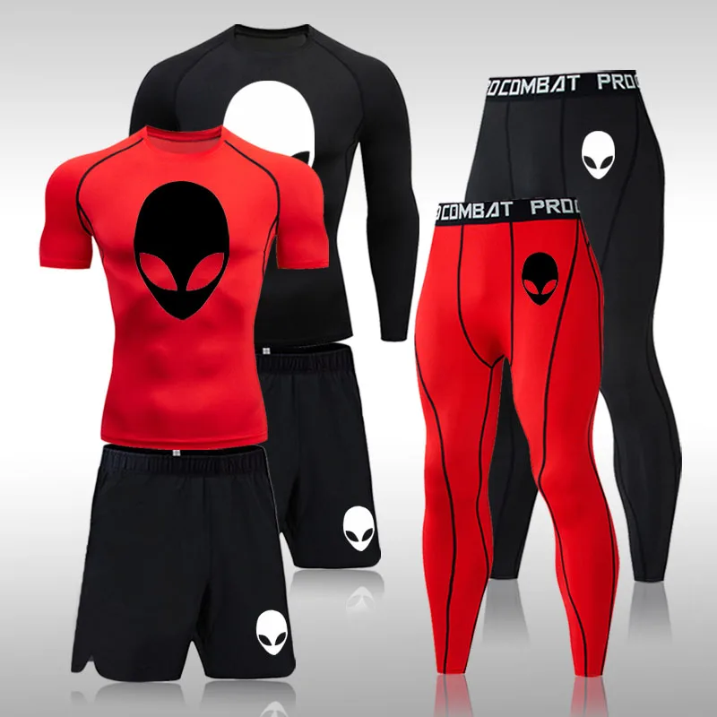 

3 PCS Clothes Joggers Training Gym Fitness Tracksuits MMA Rashguard Compression Men's Sport Suits Quick Dry Running Sets