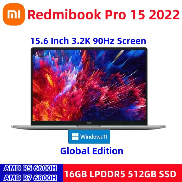 New Xiaomi RedmiBook Pro 15 2022 Laptop Ryzen R7 6800H R5 66