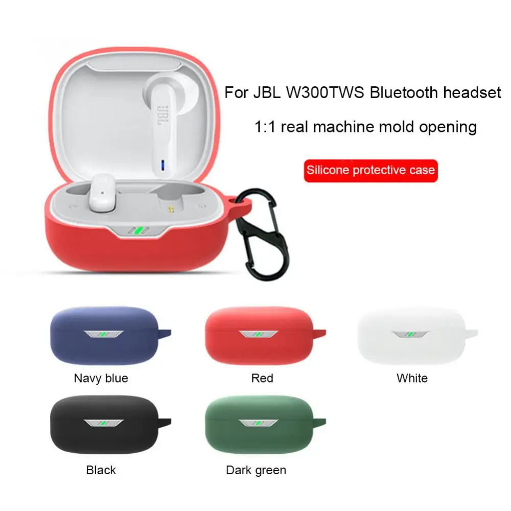 

With Hook Earphone Case Wear-resistant Silicone Case Multicolor Protective Case Washable Charging Box Cover For W300tws
