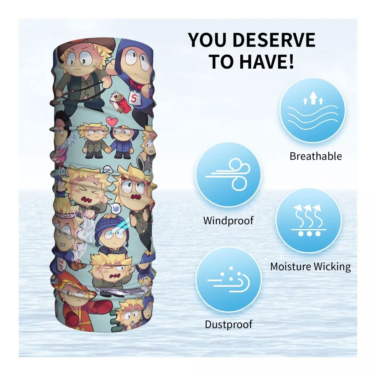 Бандана на шею с мультяшным принтом унисекс