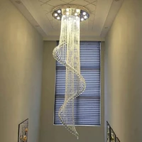 modern led ceiling light creative design crystal ceiling lamp home decor stainless steel electroplated chandelier for stairs bar
