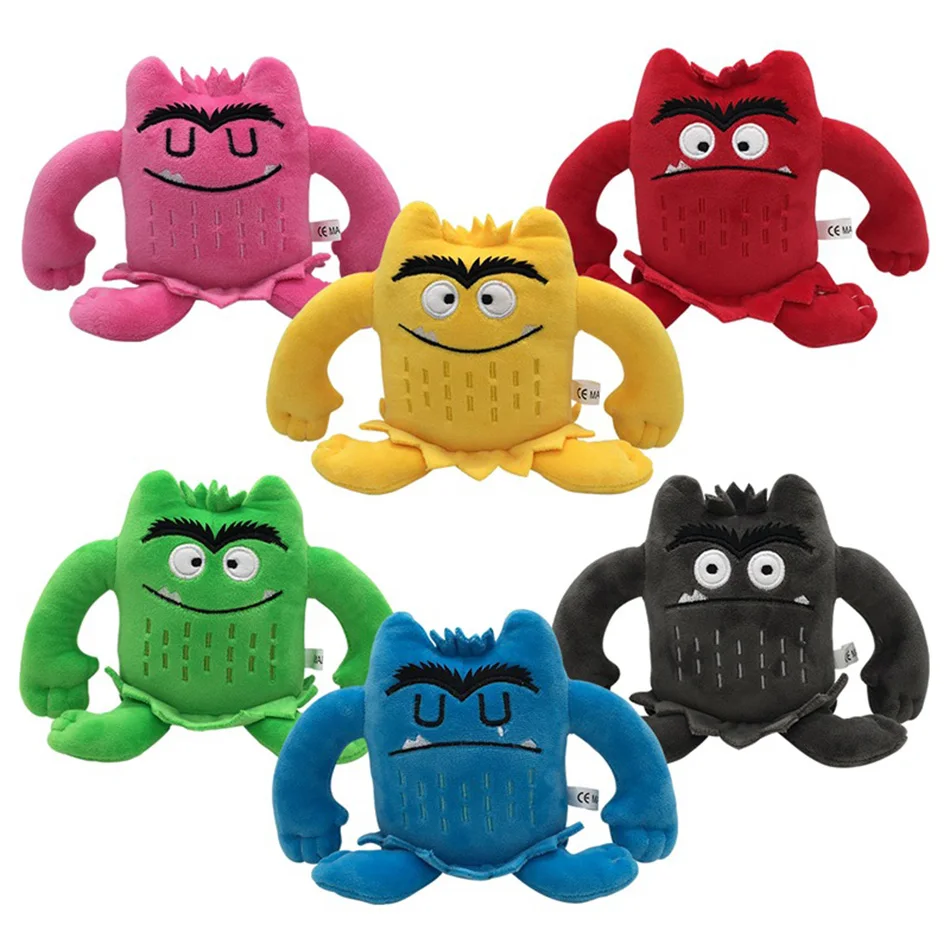 

6pcs 15cm Kawaii The Color Monster Plush Toys Cute Stuffed Toy Children Baby Appease Emotion Plushie Doll for Kids Birthday Gift