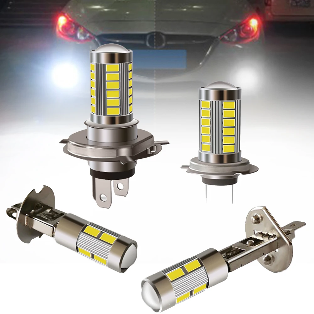 

1pcs Motorcycle LED Headlight Car LED Fog Light 33SMD H4 H7 H1 H3 Super Bright LED Front Fog Light