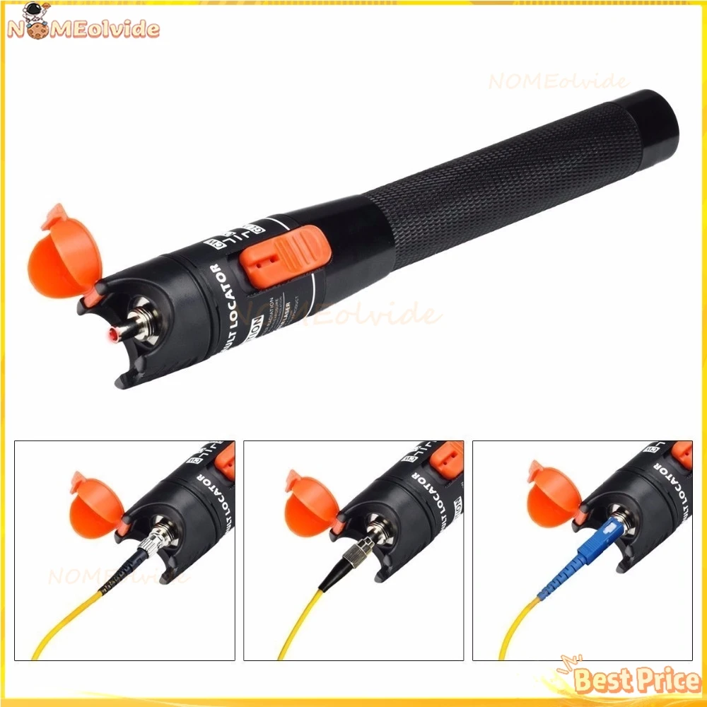 

5 Pieces/Lot FTTH Red Laser Pen Style 10mw Light Fiber Optic Cable Tester Visual Locator LC/FC/SC/ST Adapter Optica Cable CATV