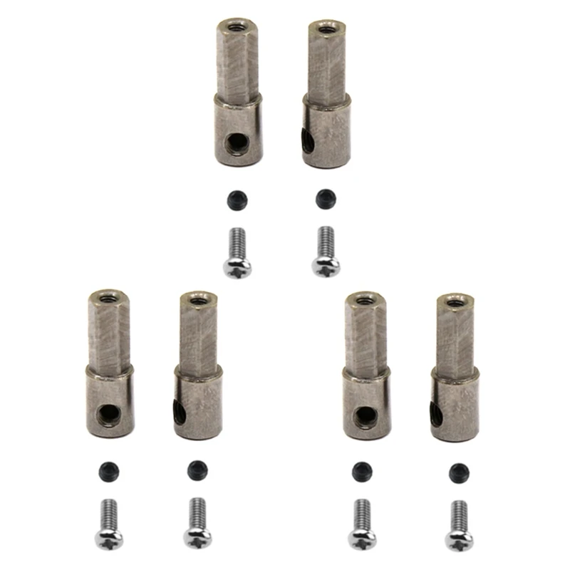 

6Pcs Metal Rear Axle Drive Shaft Adapter for WPL C14 C24 C34 B14 B24 B36 MN D90 MN99S RC Car Upgrade Parts