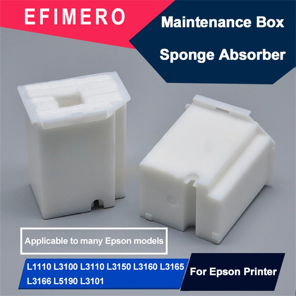 1PCS Maintenance Box Waste Ink Tank Pad Sponge Absorber for Epson L1110 L3100 L3110 L3150 L3160 L3165 L3166 L5190 L3101 L3151