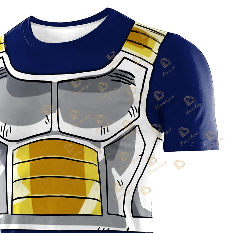 Anime 3D Printed Running T Shirts Compression Shirts Fitness Quick Dry Short Sleeve Tshirt Vegeta Cosplay Costume Tops Clothing