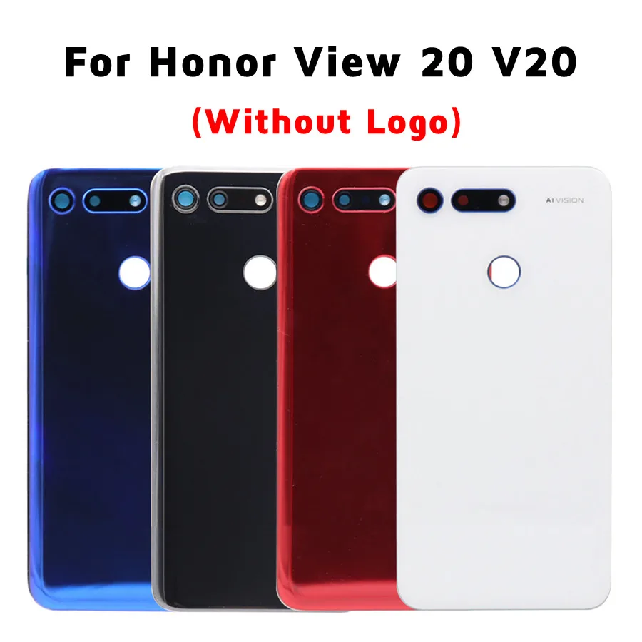 Задняя крышка из стекла для Huawei Honor View 20 с панелью аккумулятора, задним корпусом дверцы и заменой объектива камеры + наклейкой.