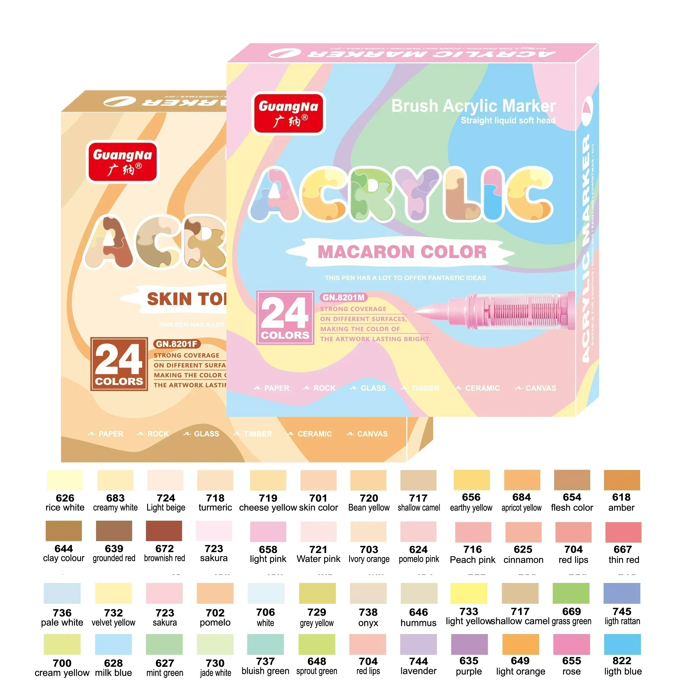 168-12 цветов акриловый маркер для наскальной живописи кончик кисти маркеры краски