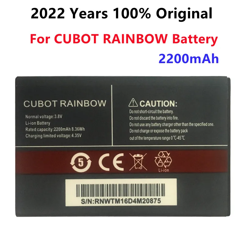 

2022 Years Original Battery For Cubot RAINBOW 2200mAh High Quality Mobile Phone Battery In Stock Replacement Battery