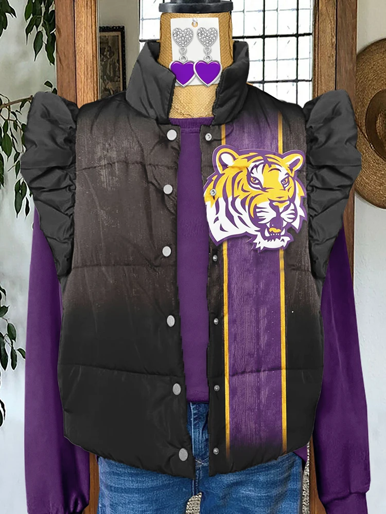 Классический жилет с рукавами принтом тигров