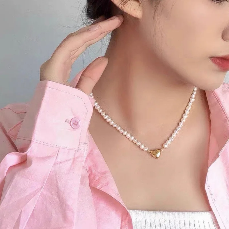 Сломанное серебряное сильное натуральное жемчужное ожерелье в стиле барокко с