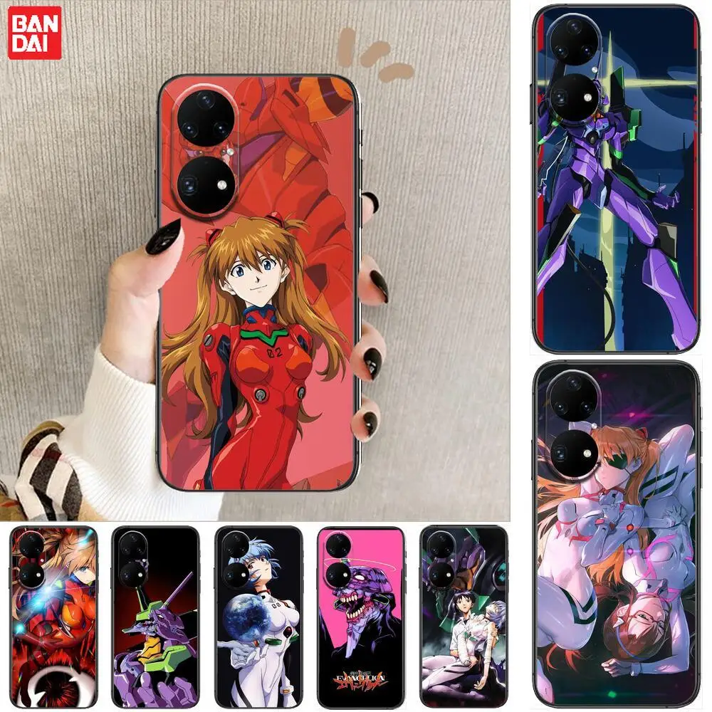 

Japanese anime Genesis Evangelion Phone Case For Huawei p50 P40 p30 P20 10 9 8 Lite E Pro Plus Black Etui Coque Painting Hoesjes