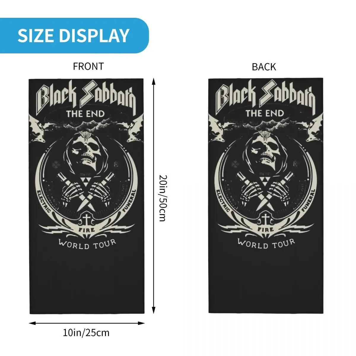 Черная металлическая группа Sabbaths бандана гетры с принтом рок-маска шарф