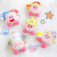new kirby kawaii plush toys anime cartoon image cos clown cook plush keychain cute girl student bag decor birthday gift 10cm