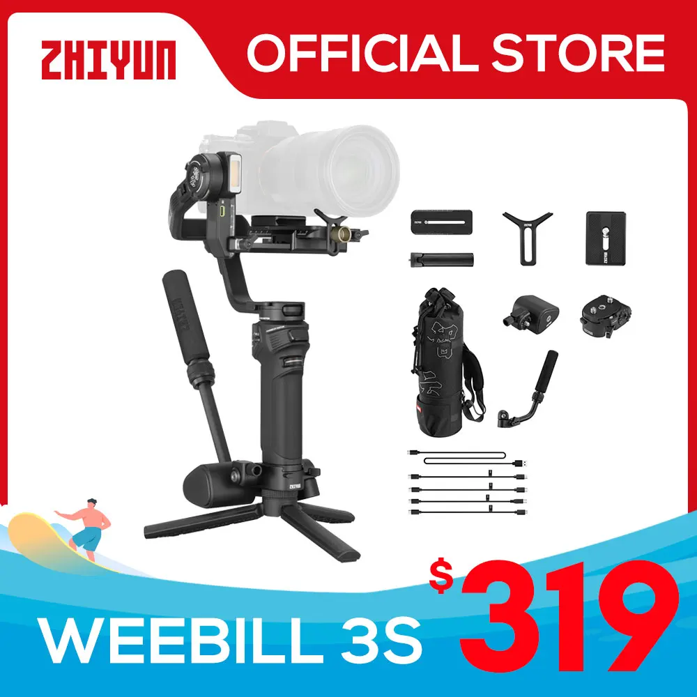 ZHIYUN Official Weebill 3S Camera Gimbal Stabilizer 3-Axis Handheld for DSLR Mirrorless Cameras for Sony Canon Panasonic Nikon