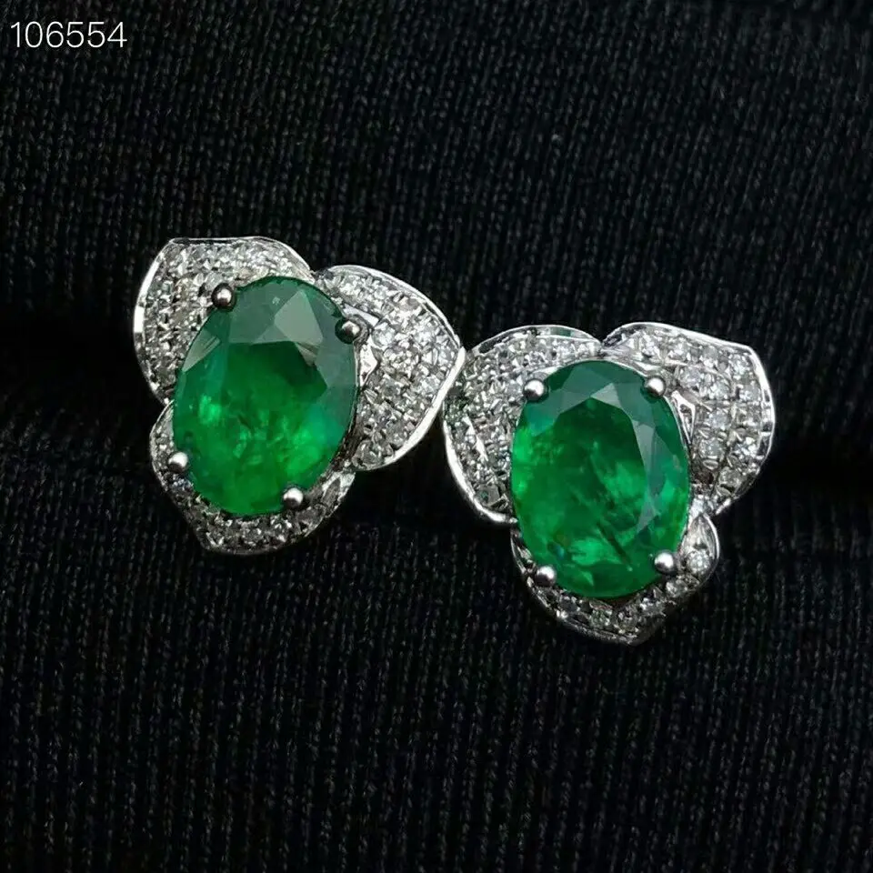 

[MeiBaPJ]Natural Colombian Emerald Gemstone Stud Earrings Real 925 Silver Sunflower Earrings Fine Charm Jewelry for Women