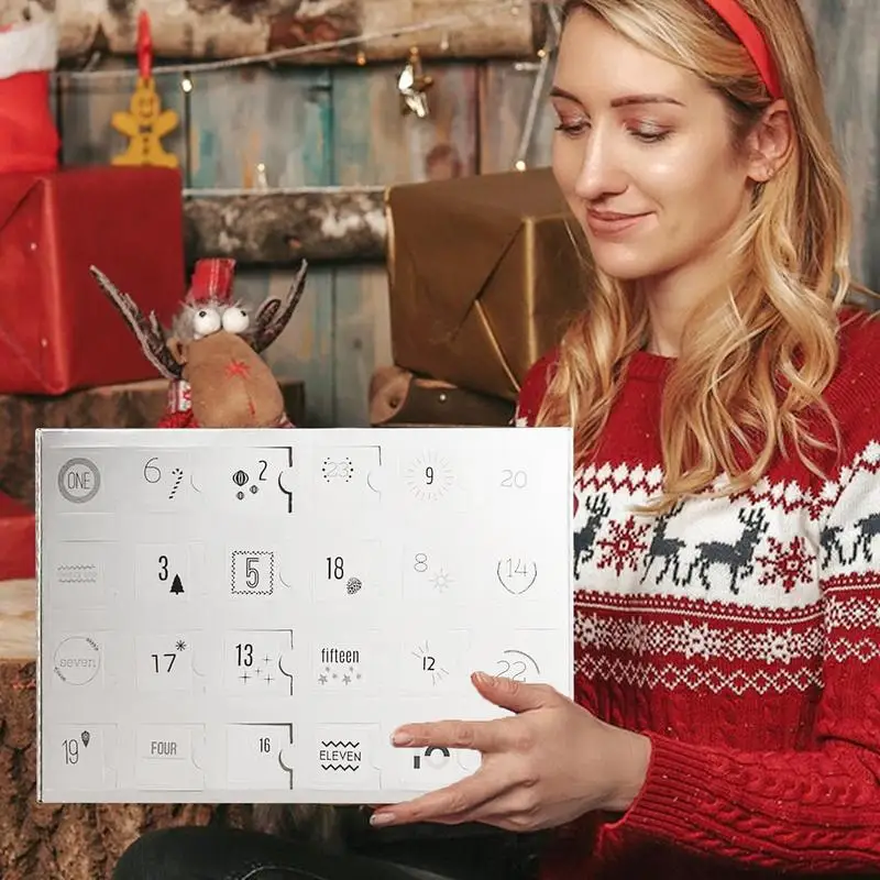 Рождественский адвент-календарь на 24 дня шерстяной календарь обратного отсчета