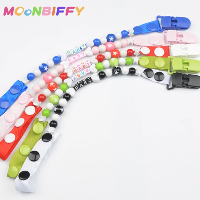 

Baby Pacifier Clips Newborns Beads Anti-lost Chain Toys Newborn Baby Dummy Pacifiers Clips for Dental Care Baby Accessories