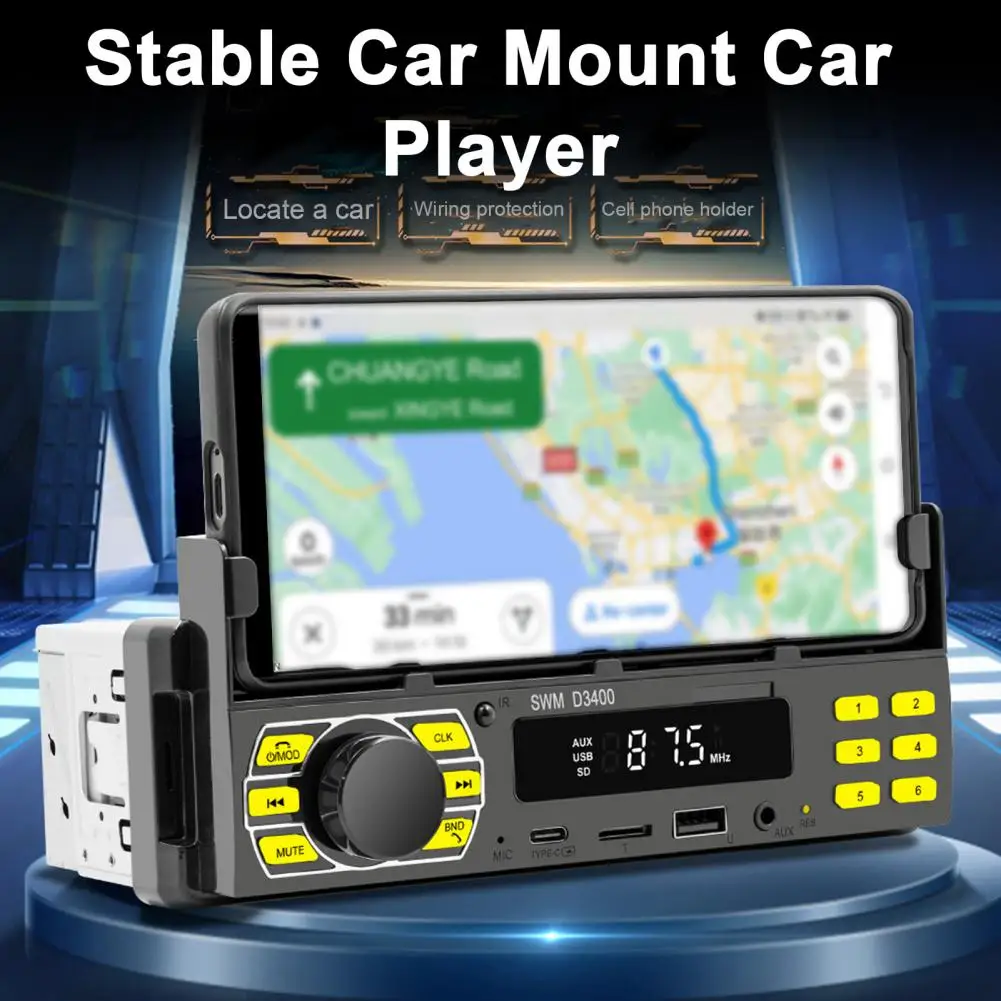 

Автомобильный радиоприемник 1DIN Srereo Bluetooth MP3 плеер FM приемник с дистанционным управлением AUX/USB/TF карта в комплекте