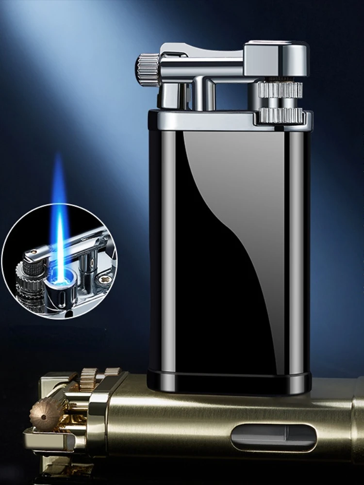 

"Classic Never out of Date" New Vintage Grinding Wheel Lighter Inflatable Blue Flame Torch Lighter Smoking Accessories Gift