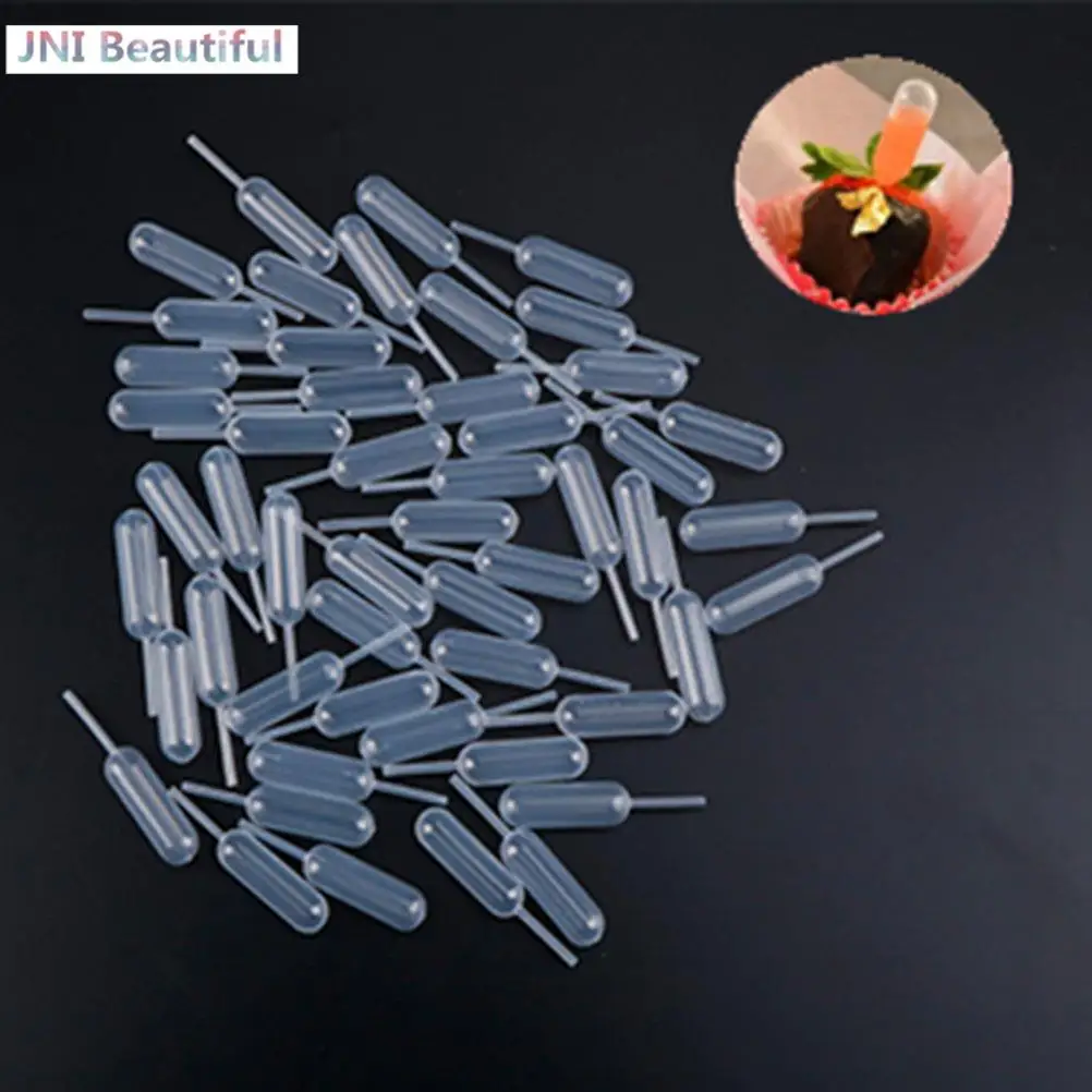 

100pcs 4ml Plastic Squeeze Transfer Pipettes Dropper Disposable Pipettes For Strawberry Cupcake Ice Cream Chocolate