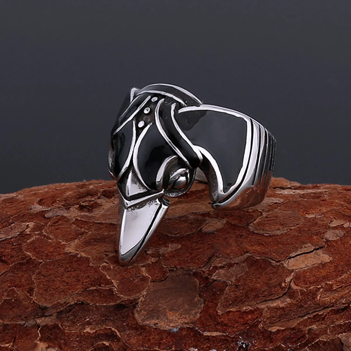 

Majestic Retro Viking Stainless Steel Crow Ring Nordic Fashion Men's Odin Valknut Animal Amulet Ring Teen Motorcycle Jewelry