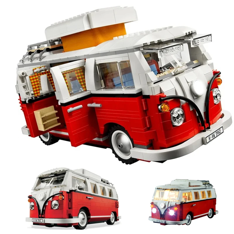 

1354PCS Technical Series T1 Camper Led Kit FIT 10220 Building Blocks Car Model Bricks Bus 21001 Children Toys Set