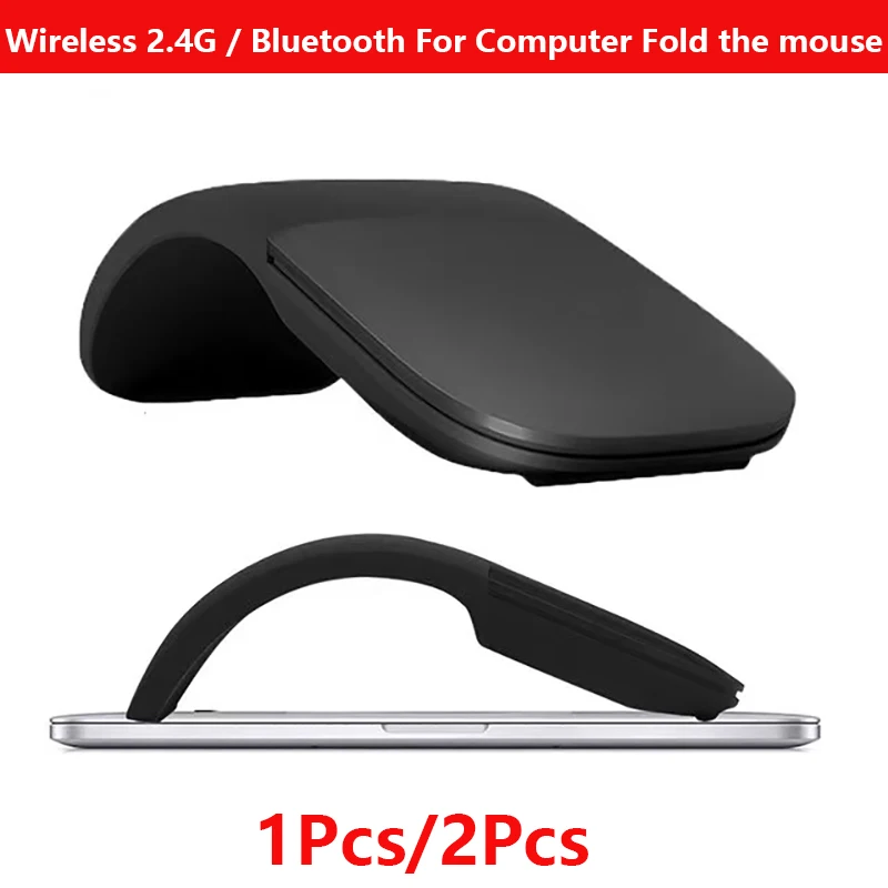 

1Pcs/2Pcs Folding Wireless/ Bluetooth Mouse Arc Touch Computer Mute Mouse Ergonomic Slim Laser Mice For windows MAC/OS Microsoft