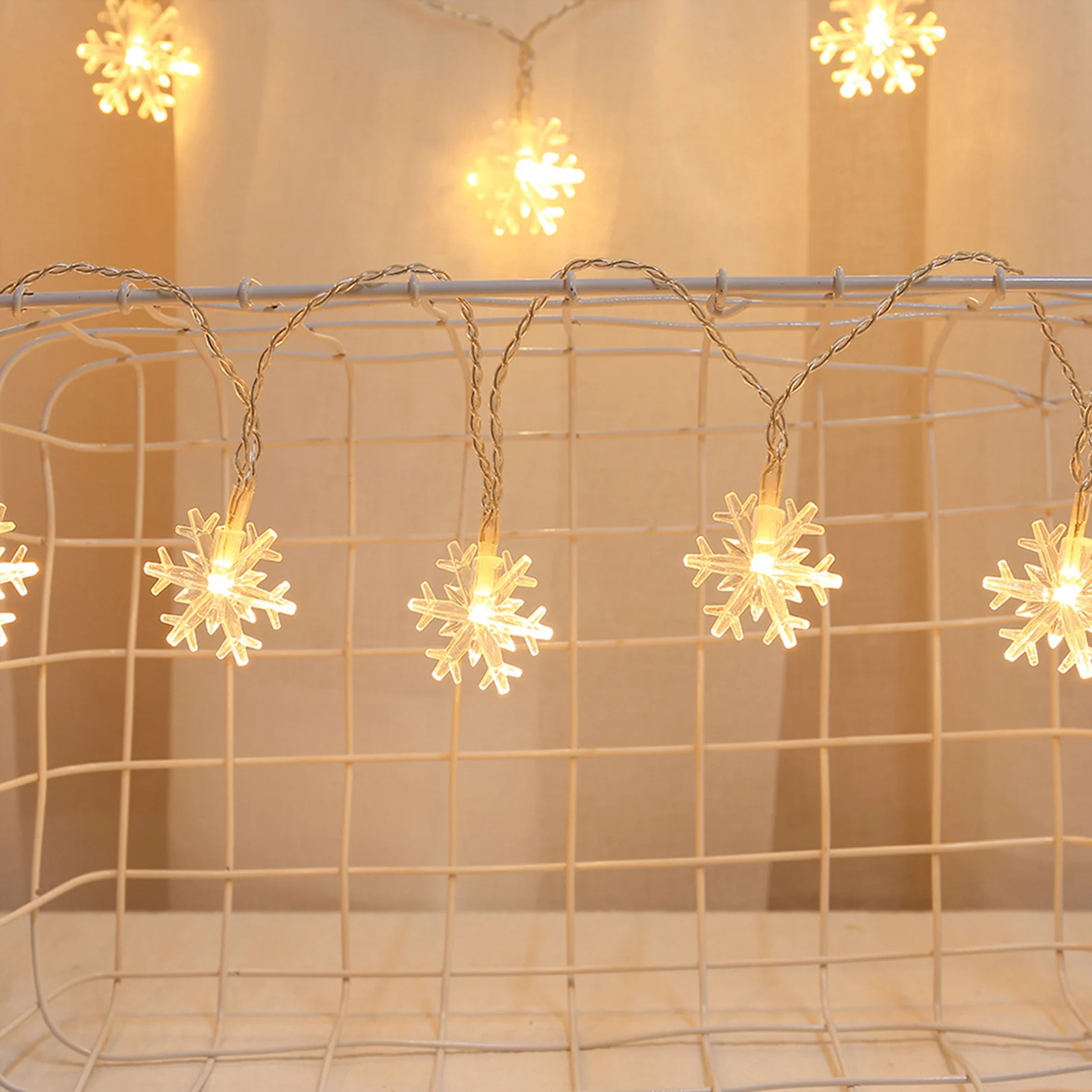 

Snowflake USB String Light Remote Control Room Decoration Christmas Holiday Party Light Outdoor Camping Decorative Hanging Lamp