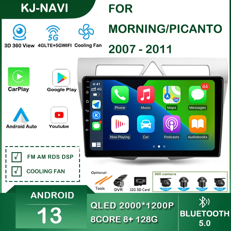 

Bluetooth Car Radio For Kia Morning Picanto 2007 - 2011 Stereo Carplay Wireless Auto Screen Navigation Intelligent System Multim